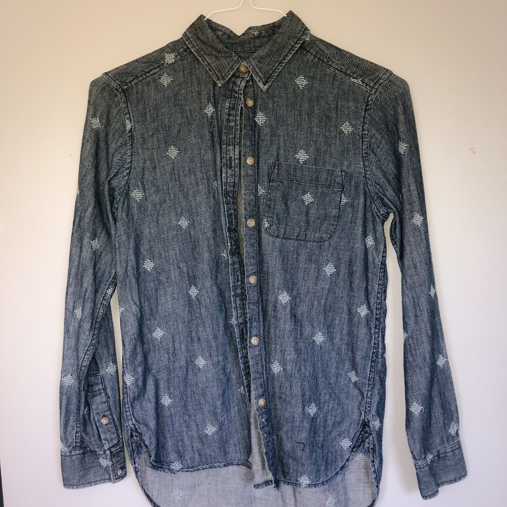 Womens Denim Button Down Shirt